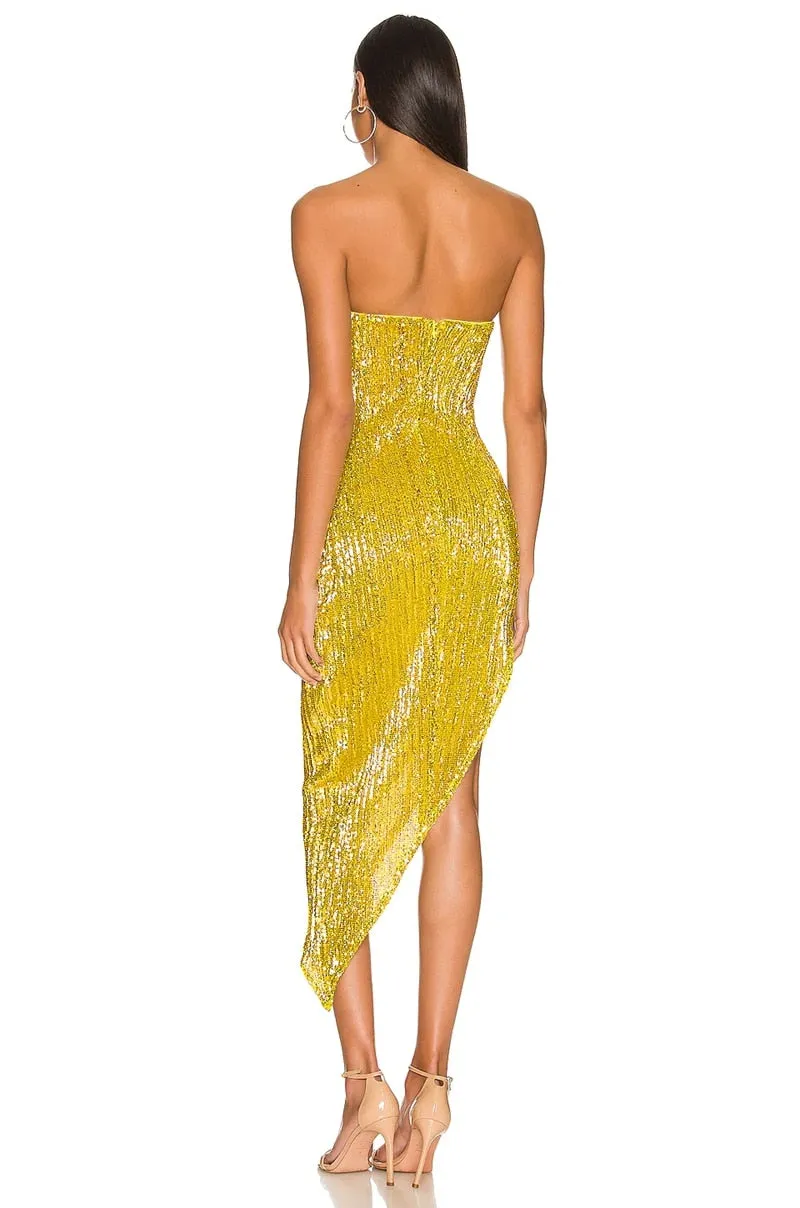 Sequin Dress Women Vacation Beach Backless Dress Split Bodycon Evening Party Dress