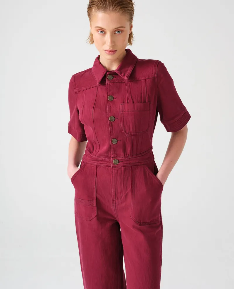 Seventy Mochi Elodie Burgundy Jumpsuit