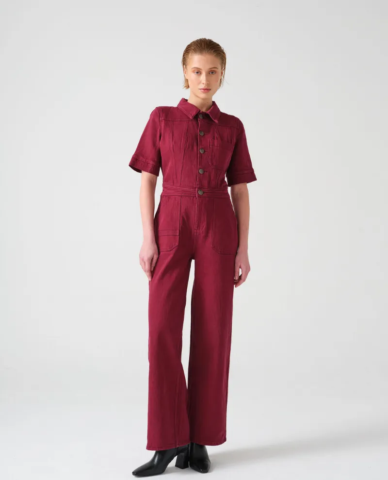 Seventy Mochi Elodie Burgundy Jumpsuit