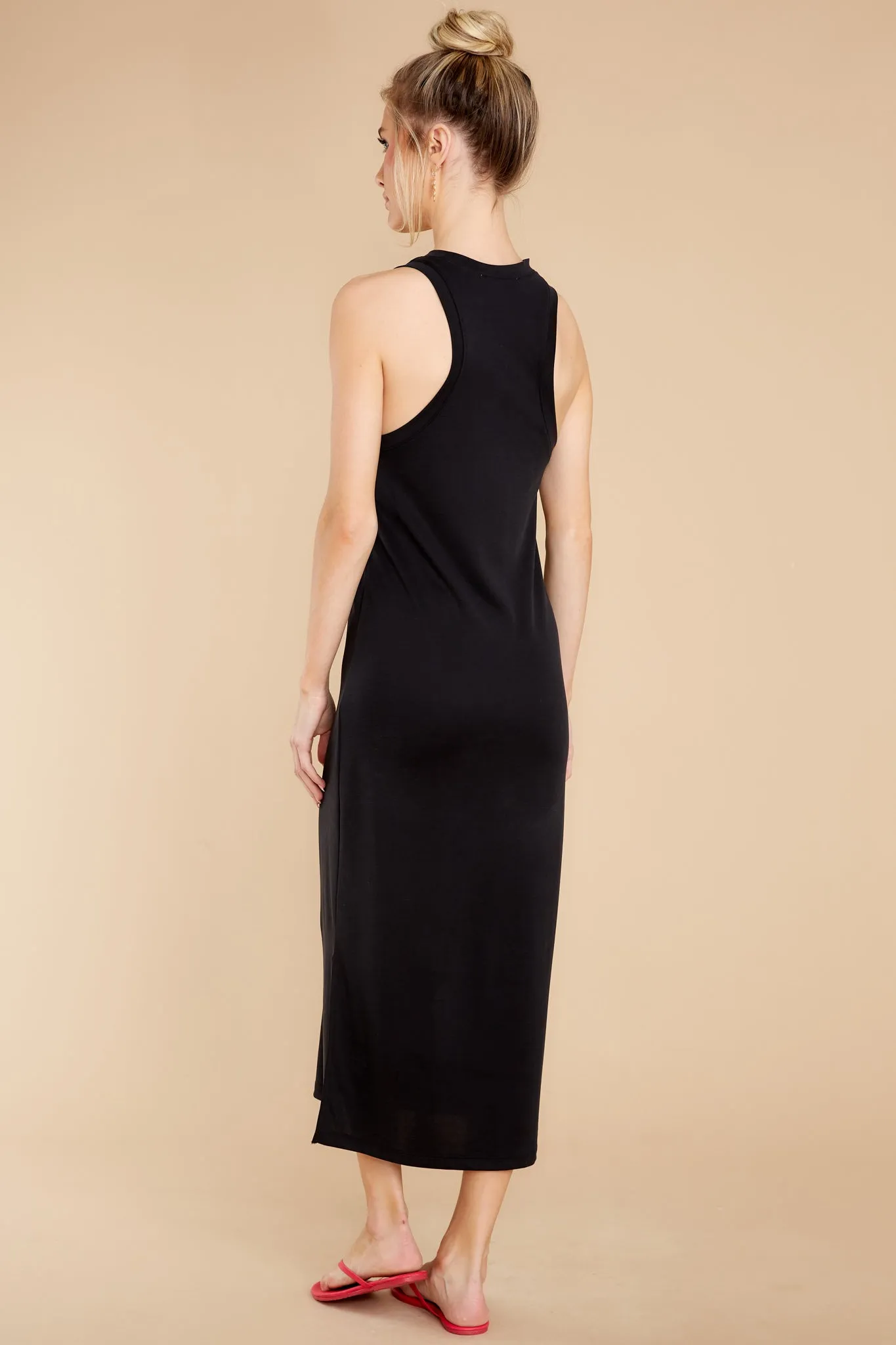 She's A Keeper Black Midi Dress