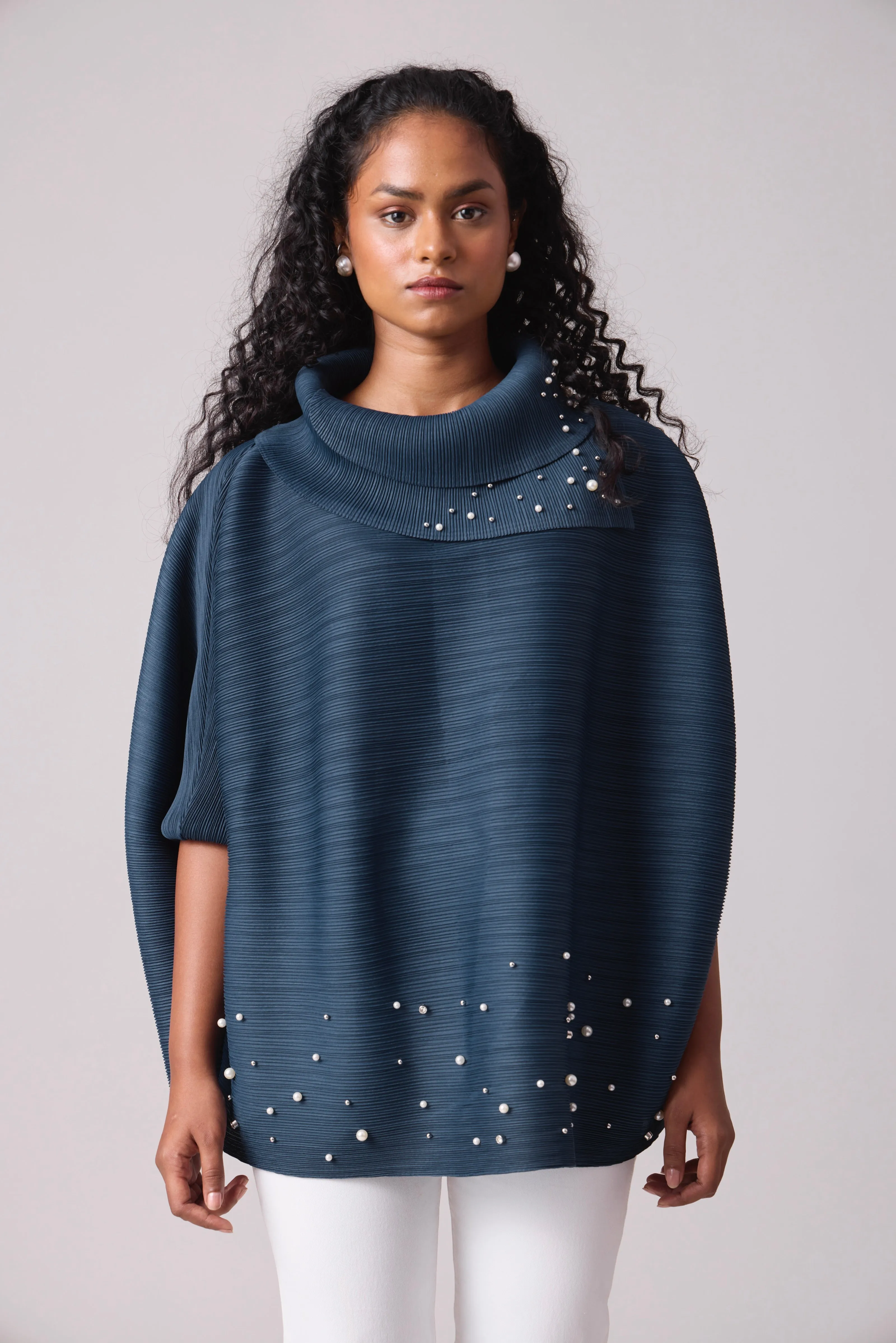 Sloane Pearled Batwing Top - Teal