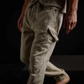 Slub Linen Cargo Pant - Mineral Pigment