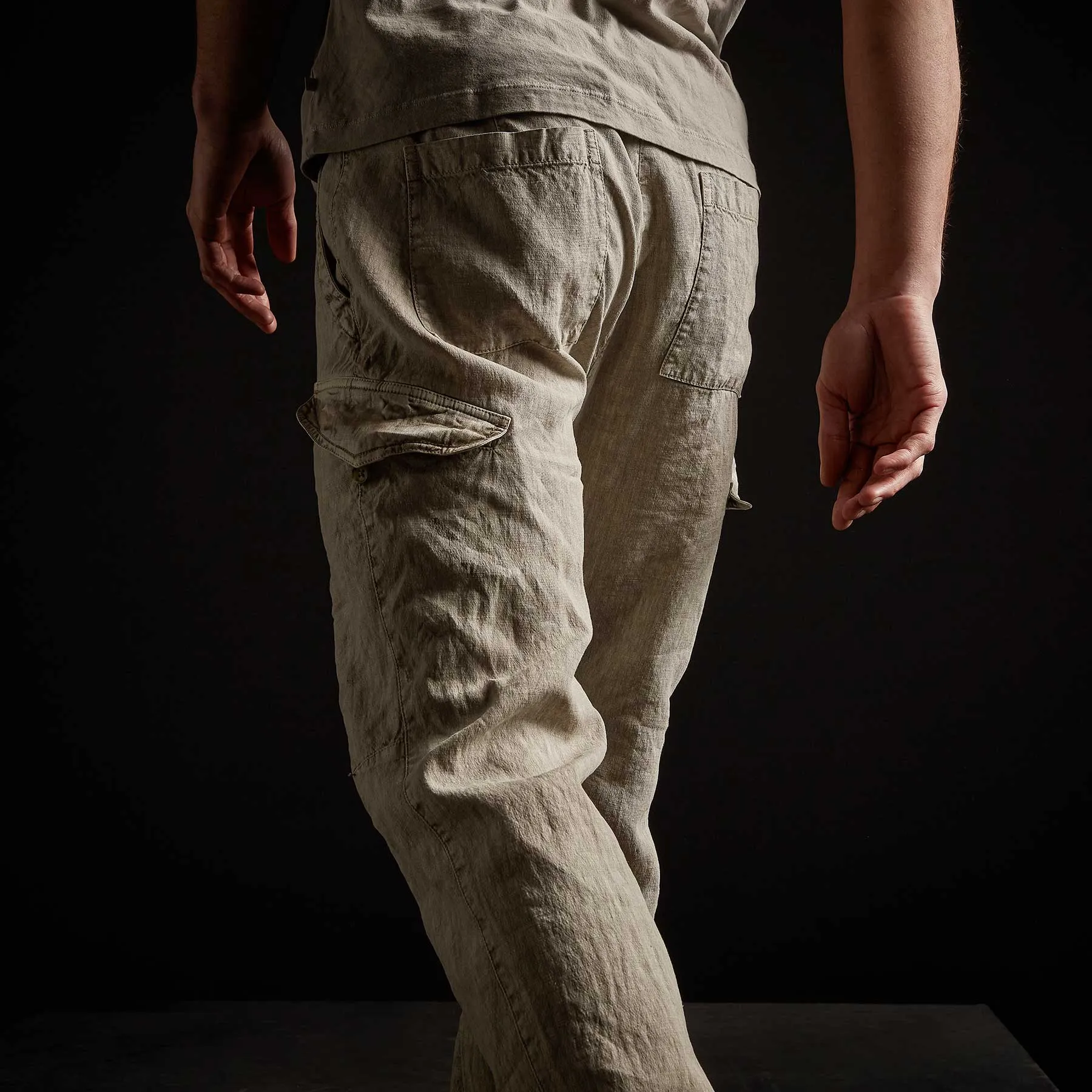 Slub Linen Cargo Pant - Mineral Pigment