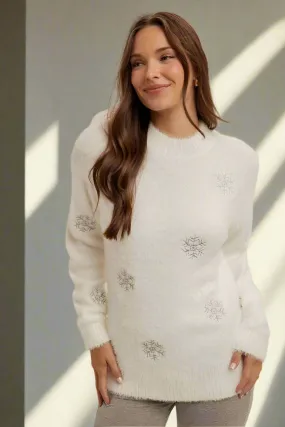 Snowflake Embroidered Sweater