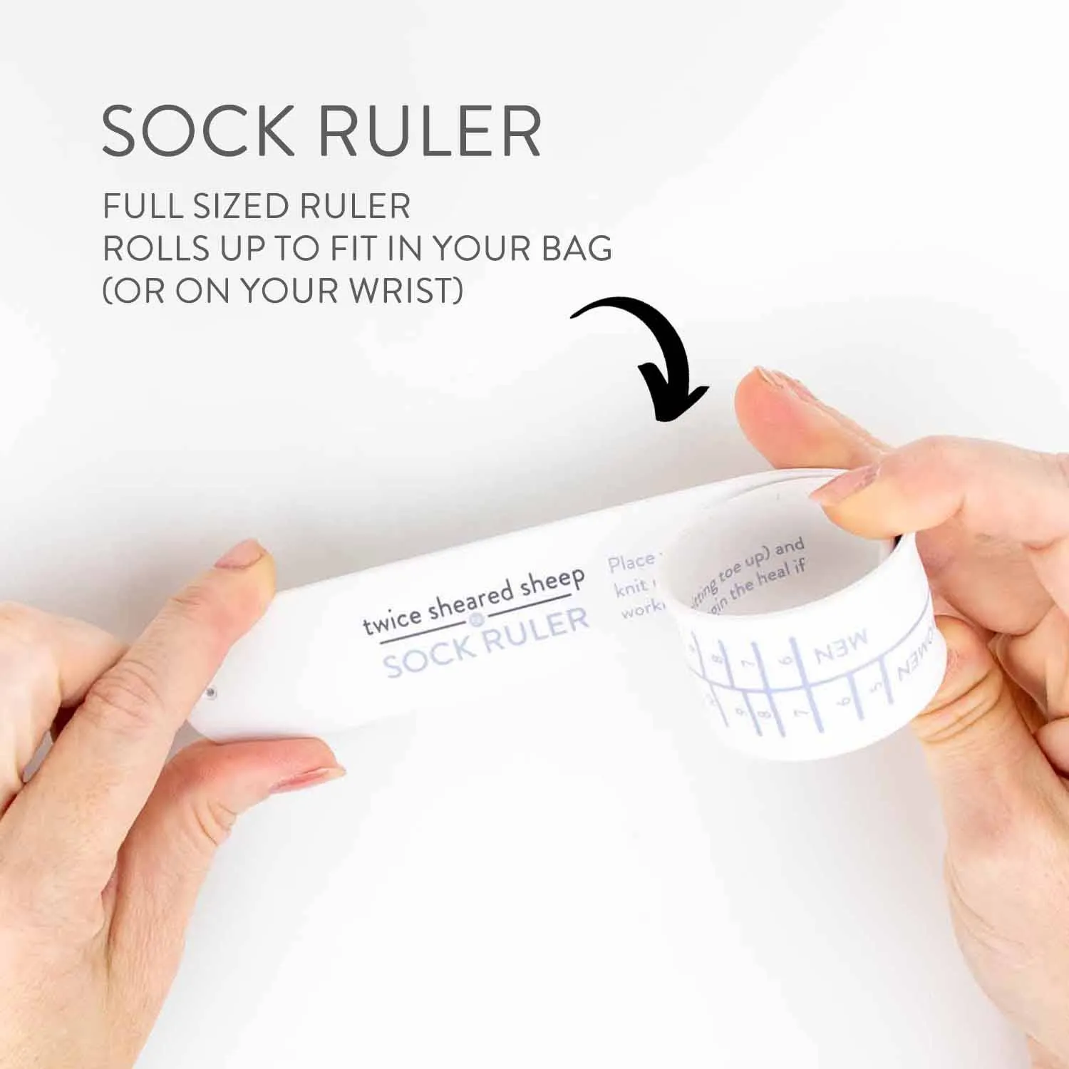 Sock Ruler - Sock Sizing Bracelet Ruler: Sea glass