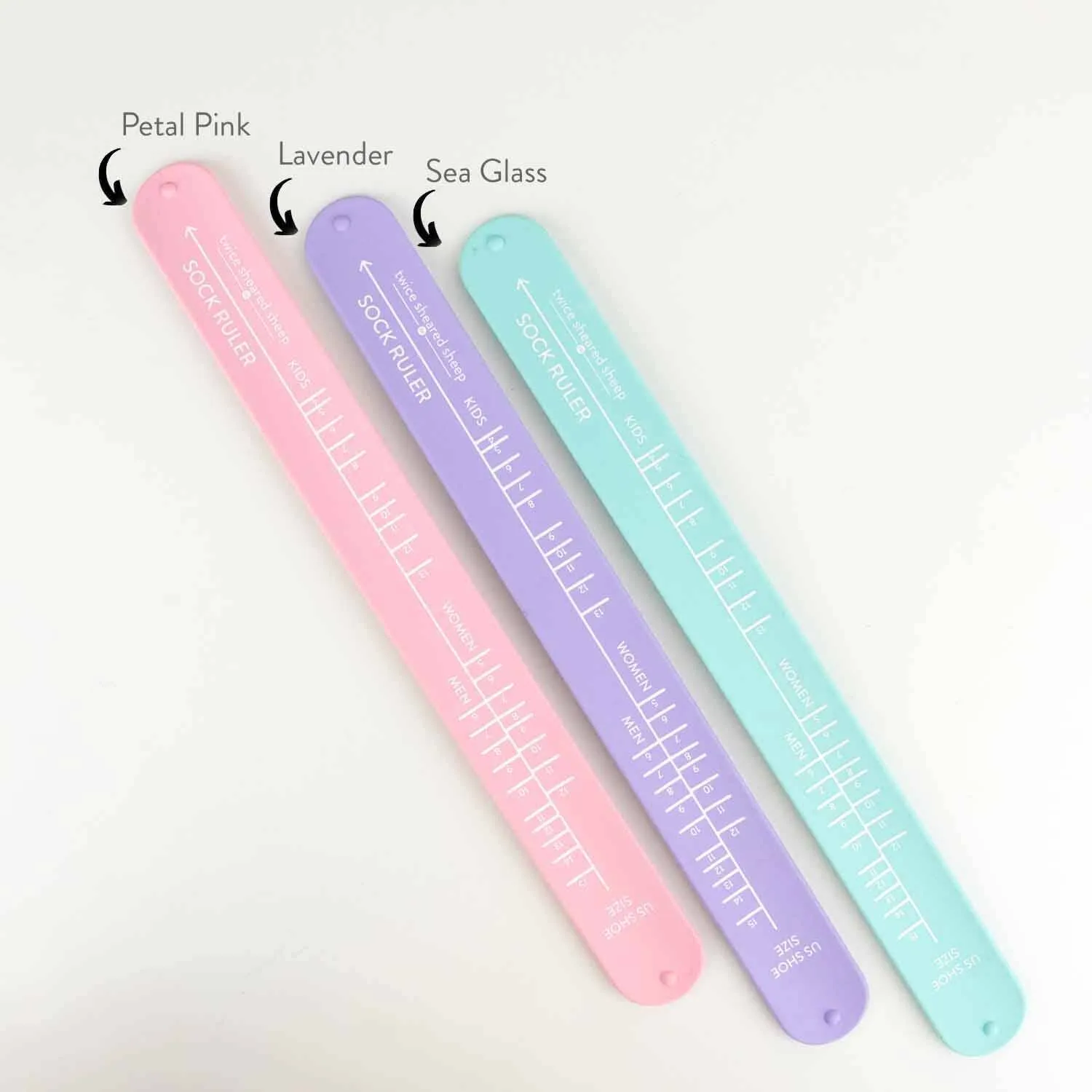 Sock Ruler - Sock Sizing Bracelet Ruler: Sea glass