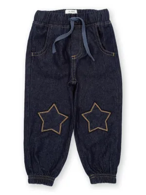 Star denim joggers