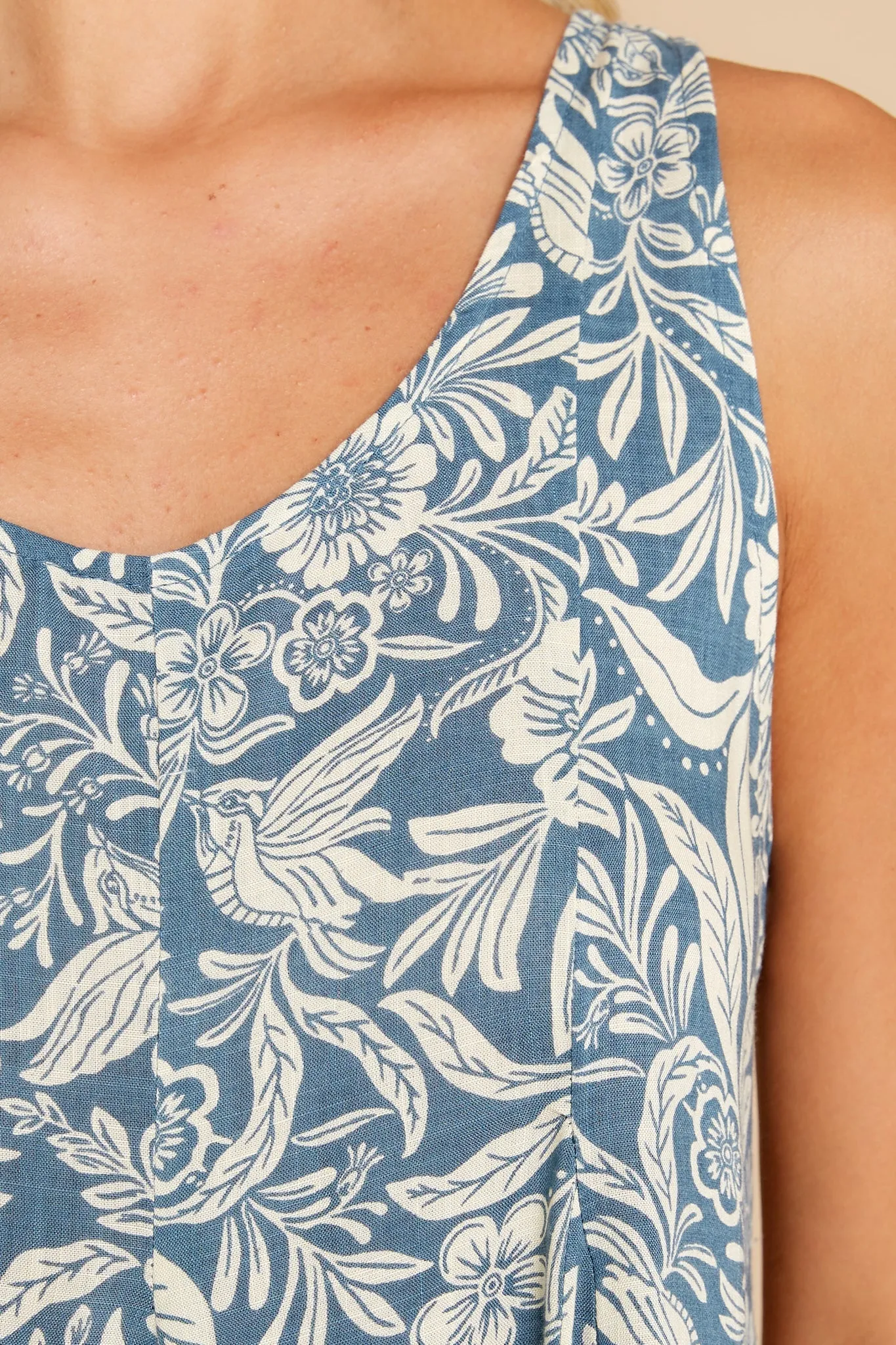 Stolen Moments Ash Blue Floral Print Dress