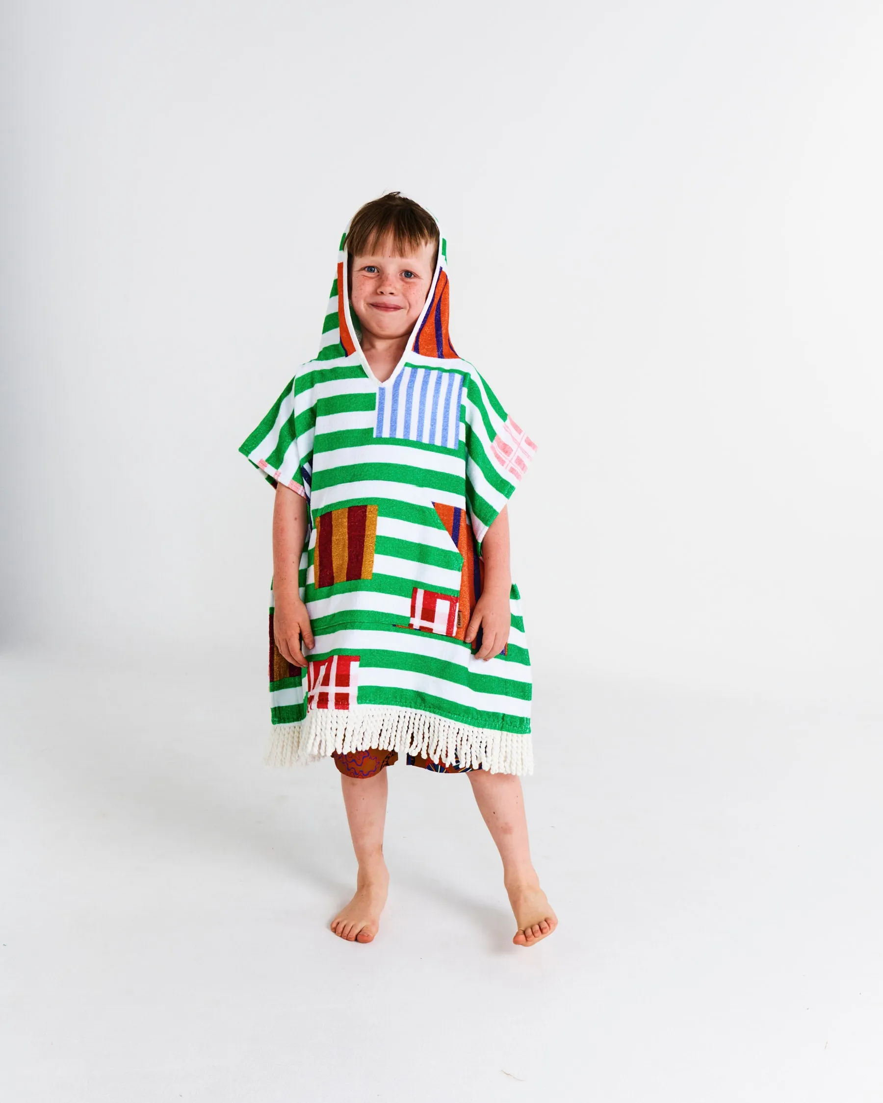 Stripe On Stripe One Piece Bathers and Poncho Bundle