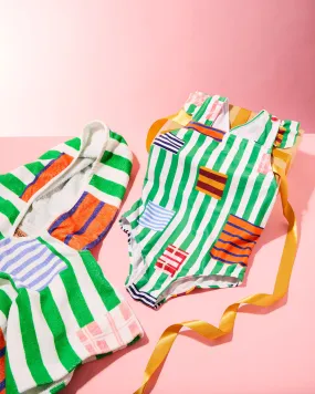 Stripe On Stripe One Piece Bathers and Poncho Bundle