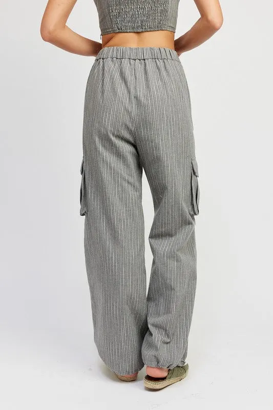 Striped cargo pants