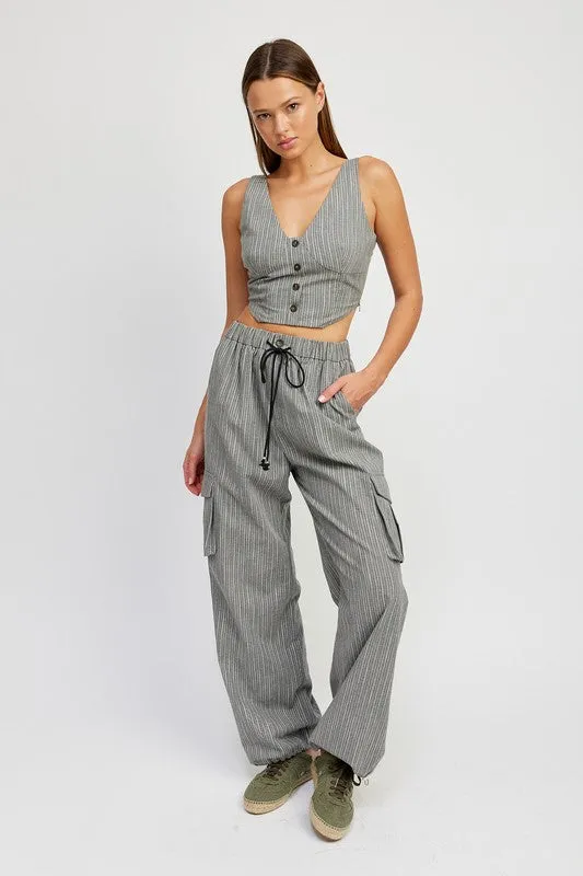 Striped cargo pants