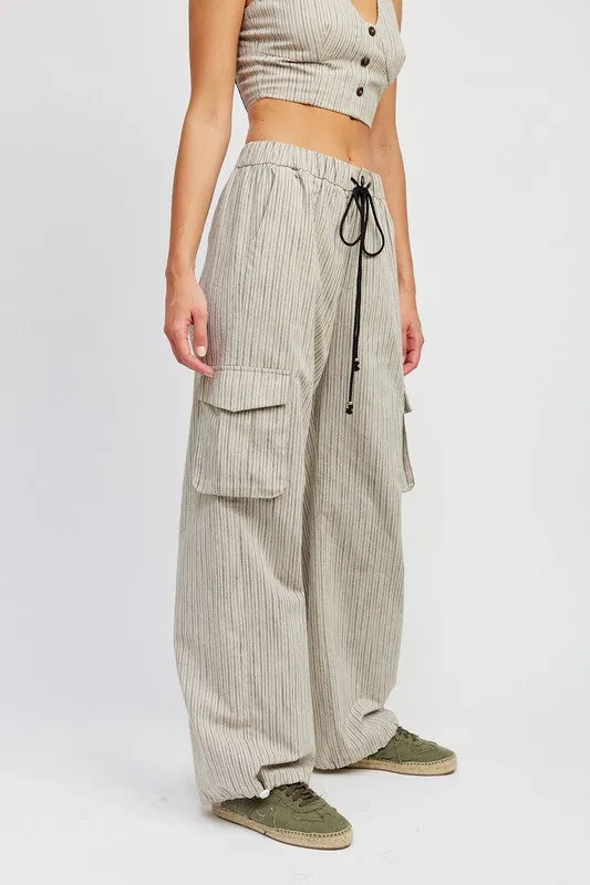 Striped cargo pants