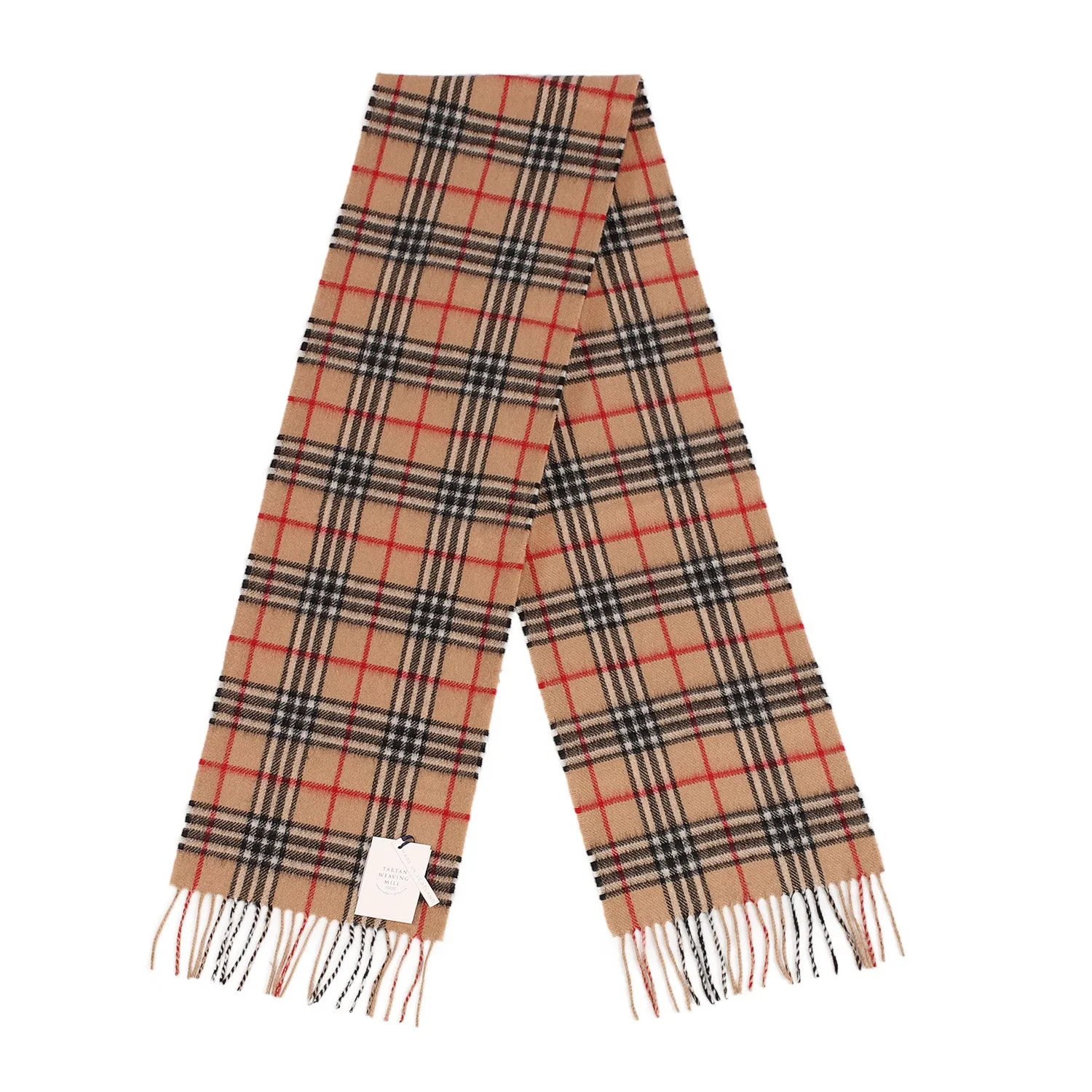 Tartan Weaving Mill 100% Cashmere Scarf  Warm Camel Thomson