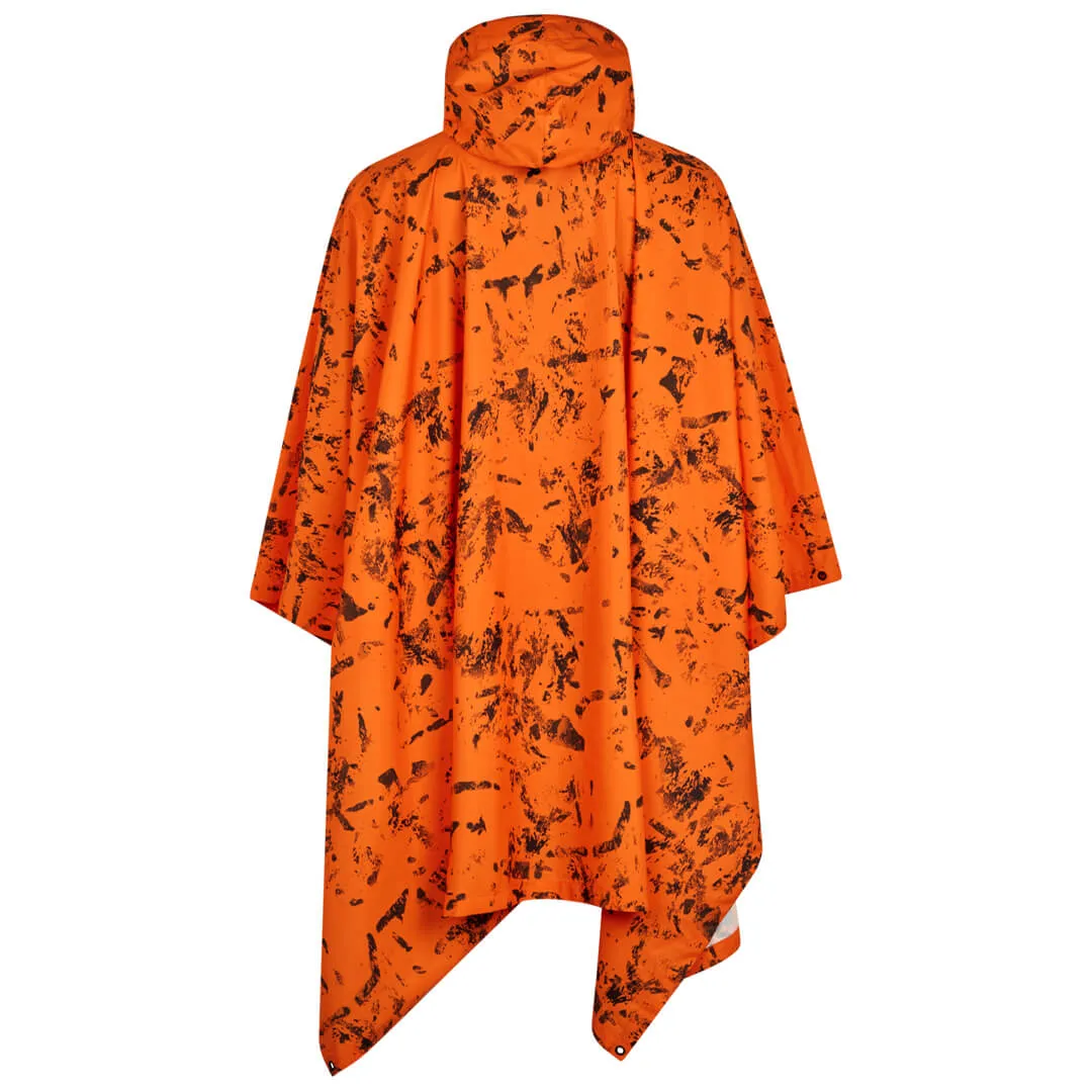 Taxus Camo Rain Poncho - InVis Orange Blaze by Seeland