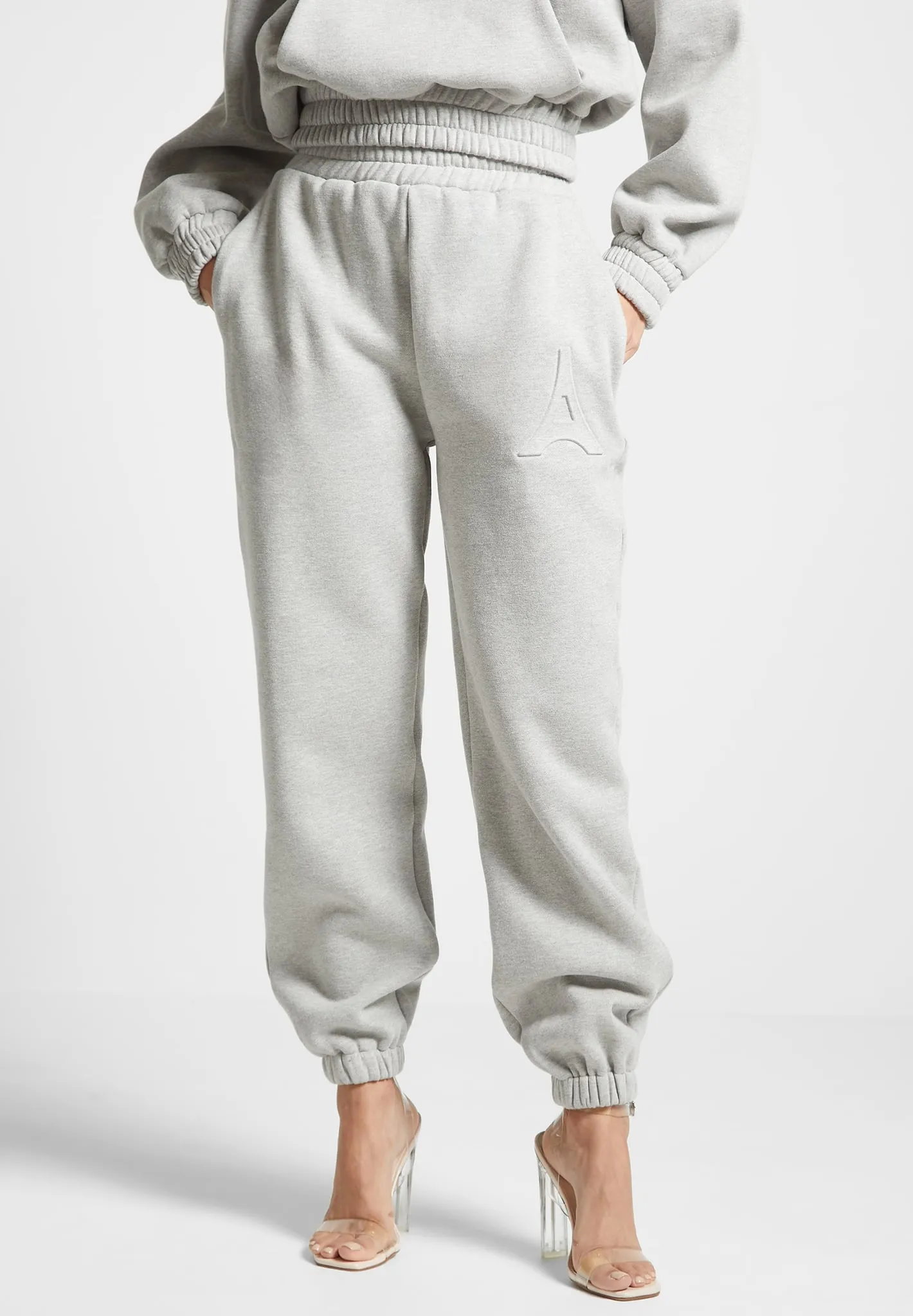 Éternelle Eiffel Embossed Joggers - Grey