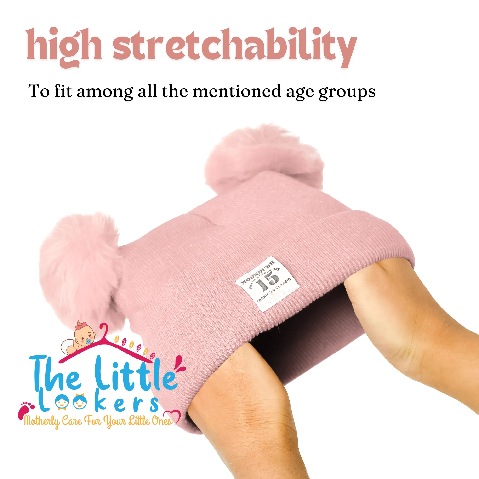 THE LITTLE LOOKERS Baby Knit Cap I Winter Pom Pom Beanie Cap for Kids/Toddler /Girls/ Boys (6 Months - 3 Years Baby)