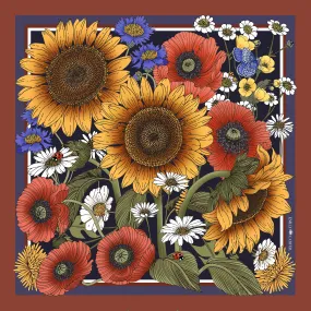 The Sunflower Garden Silk Scarf | 65x65cm [Preorder]