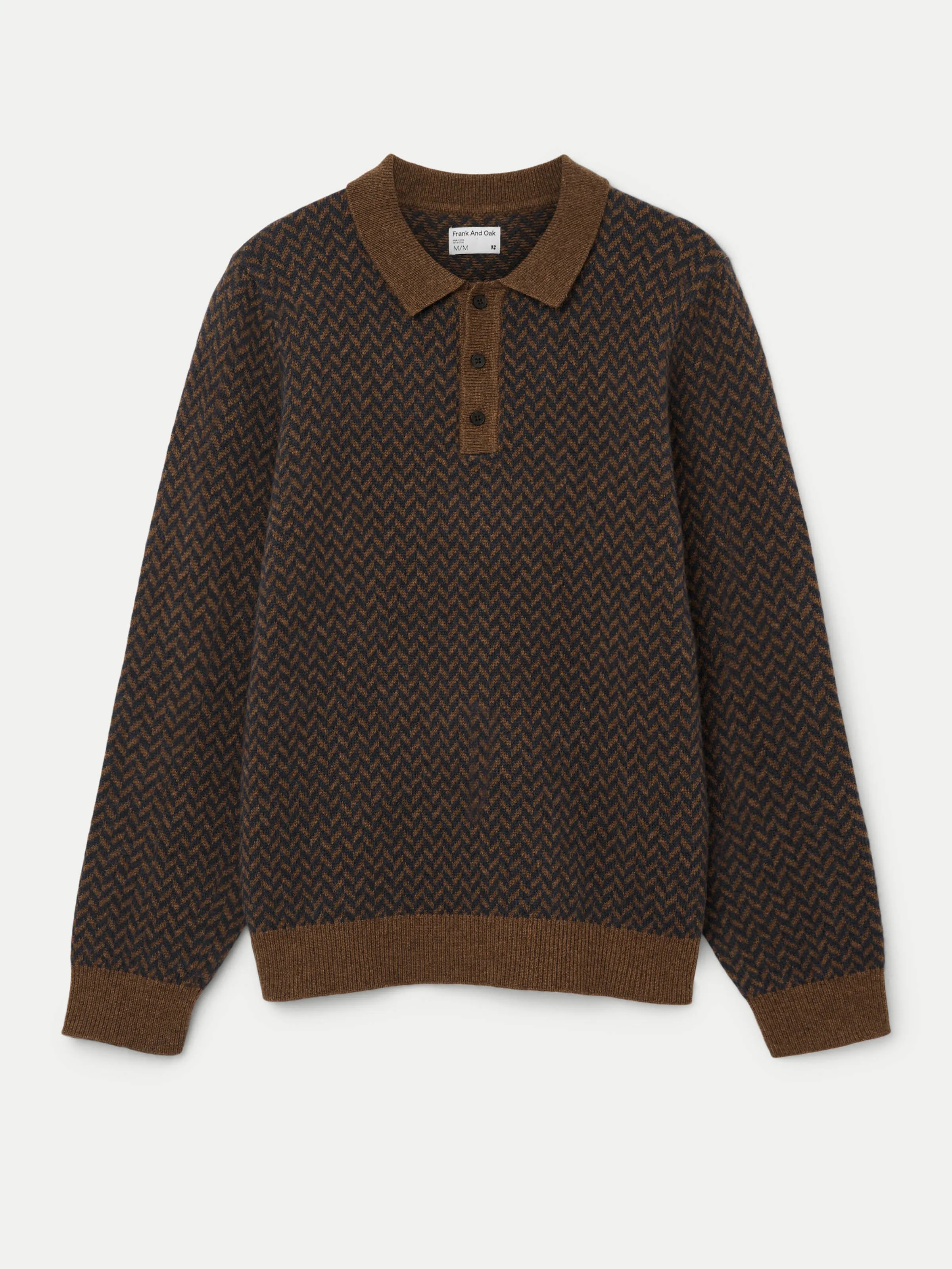 The Yak Wool Polo Sweater in Mustang Brown