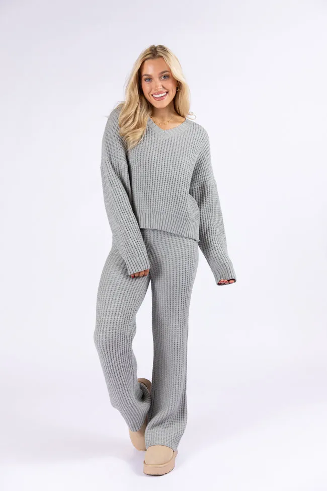 This Is Why Charcoal Thermal Waffle Knit Pants FINAL SALE