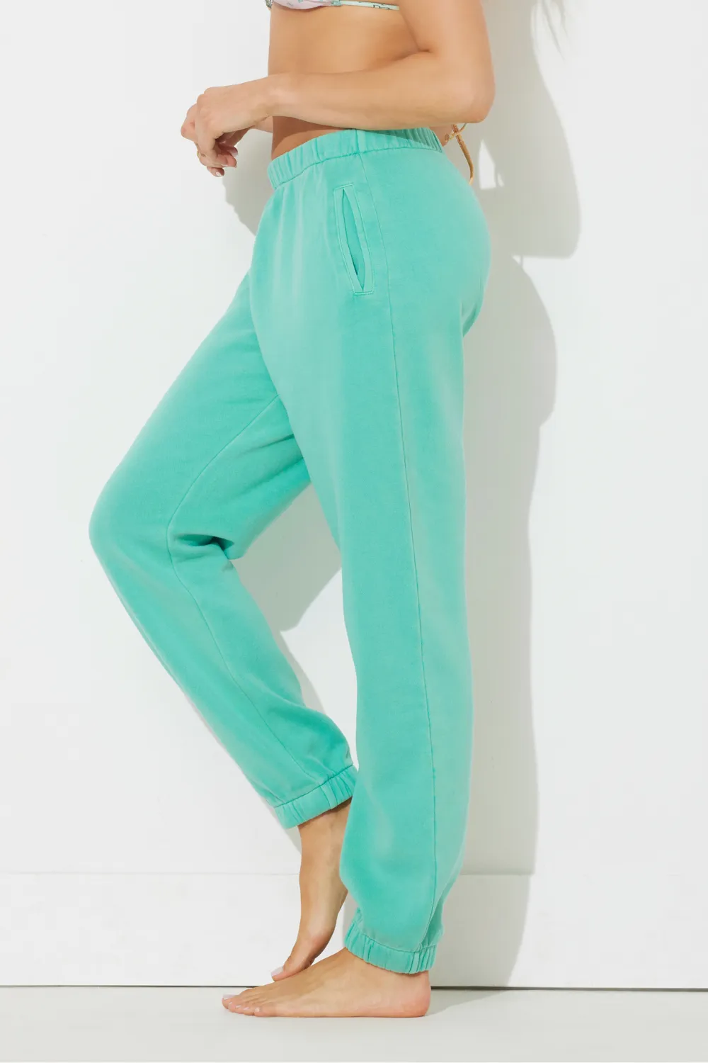 Tropical Green Pigment Dye Jogger