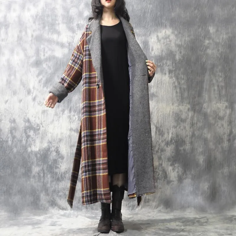 Vintage Plaid Trench Coat