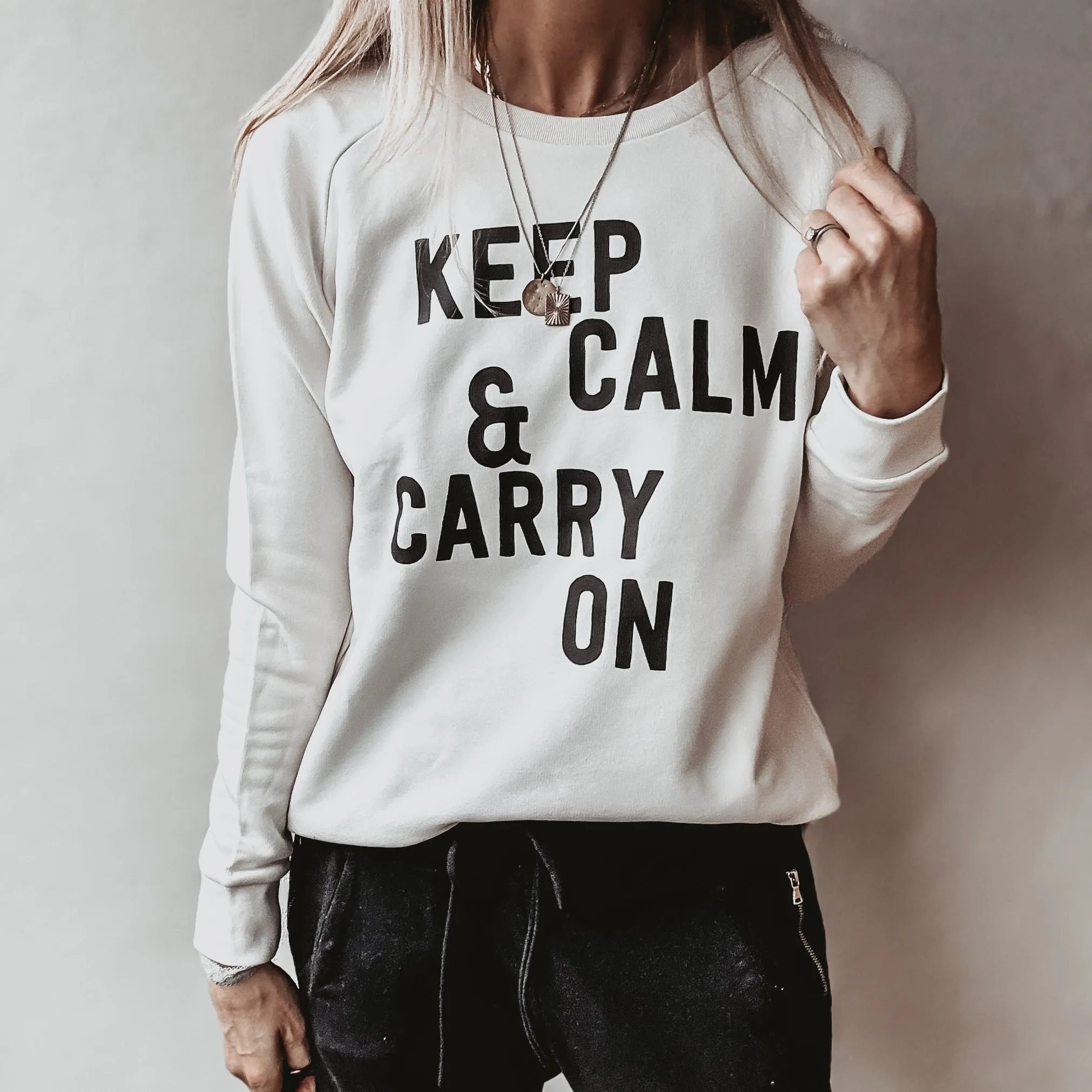 Vintage white KEEP CALM sweatshirt *relaxed style* SALE