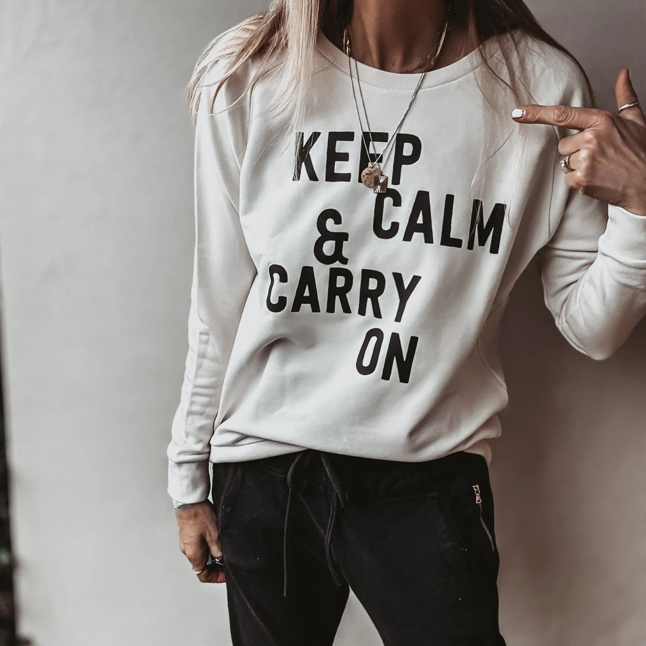 Vintage white KEEP CALM sweatshirt *relaxed style* SALE