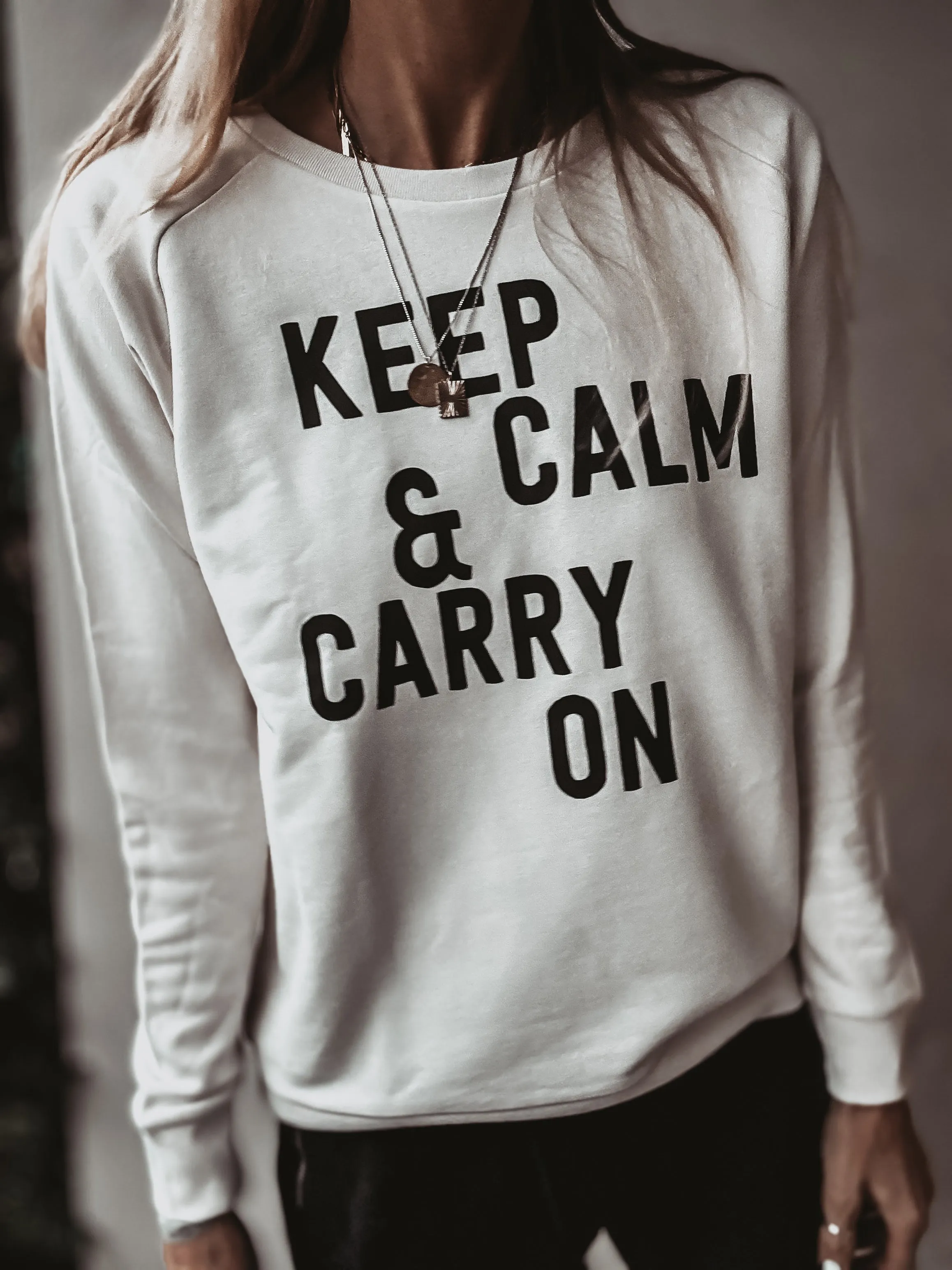 Vintage white KEEP CALM sweatshirt *relaxed style* SALE