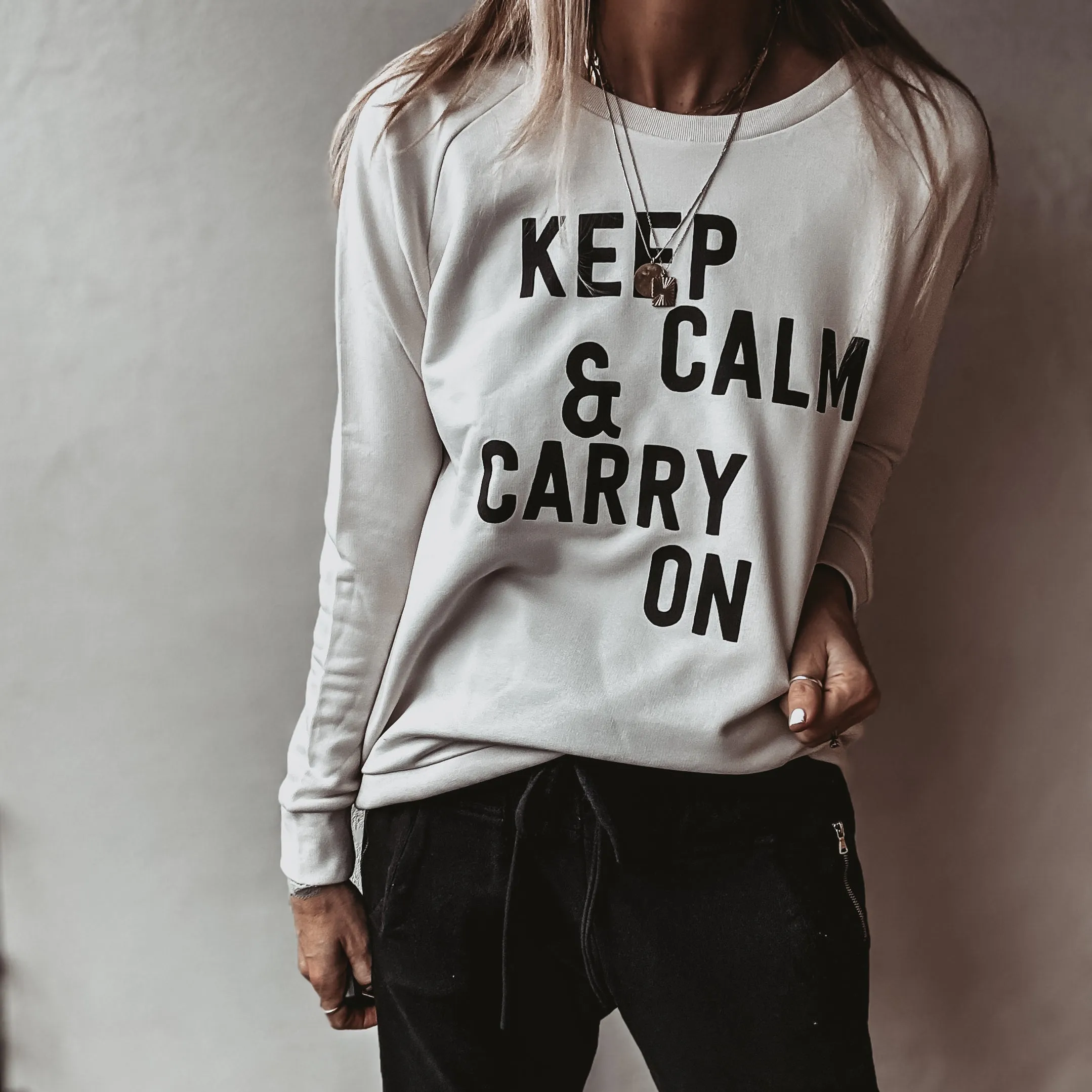 Vintage white KEEP CALM sweatshirt *relaxed style* SALE