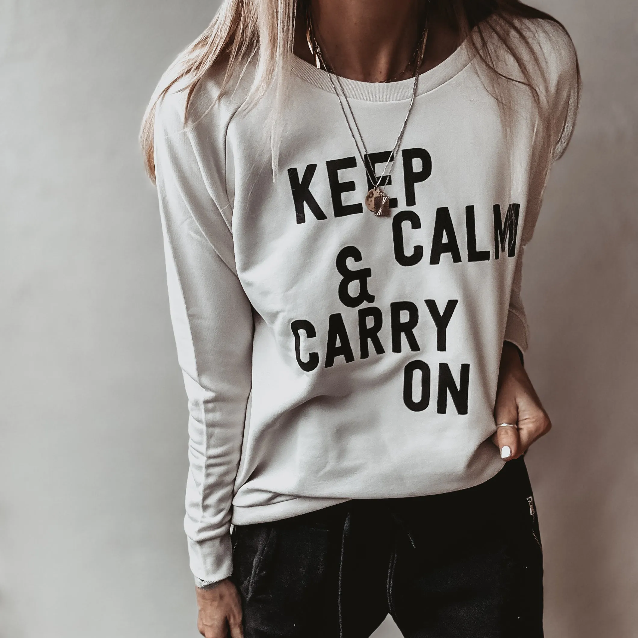 Vintage white KEEP CALM sweatshirt *relaxed style* SALE