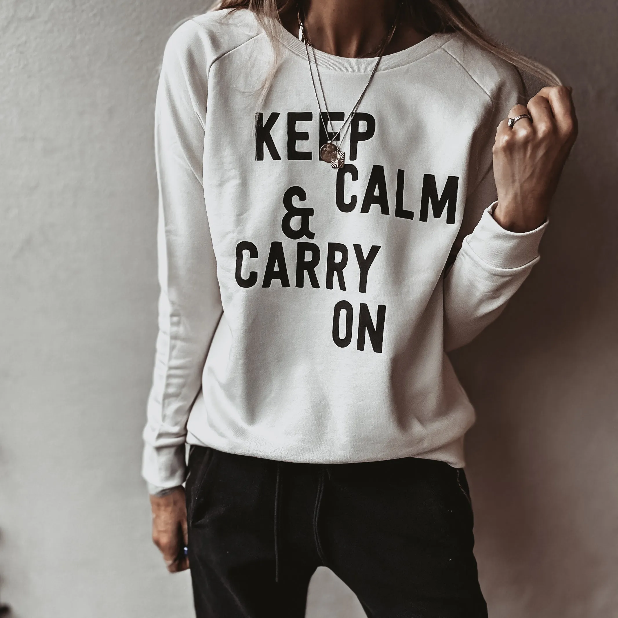 Vintage white KEEP CALM sweatshirt *relaxed style* SALE