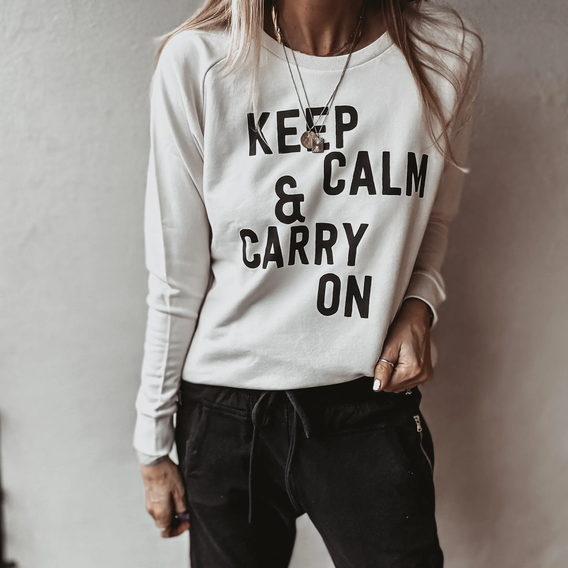 Vintage white KEEP CALM sweatshirt *relaxed style* SALE