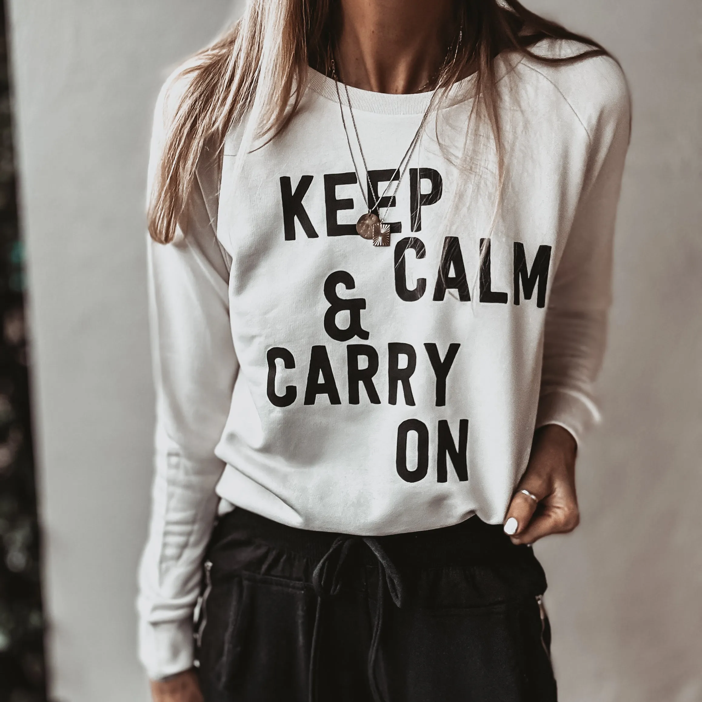 Vintage white KEEP CALM sweatshirt *relaxed style* SALE