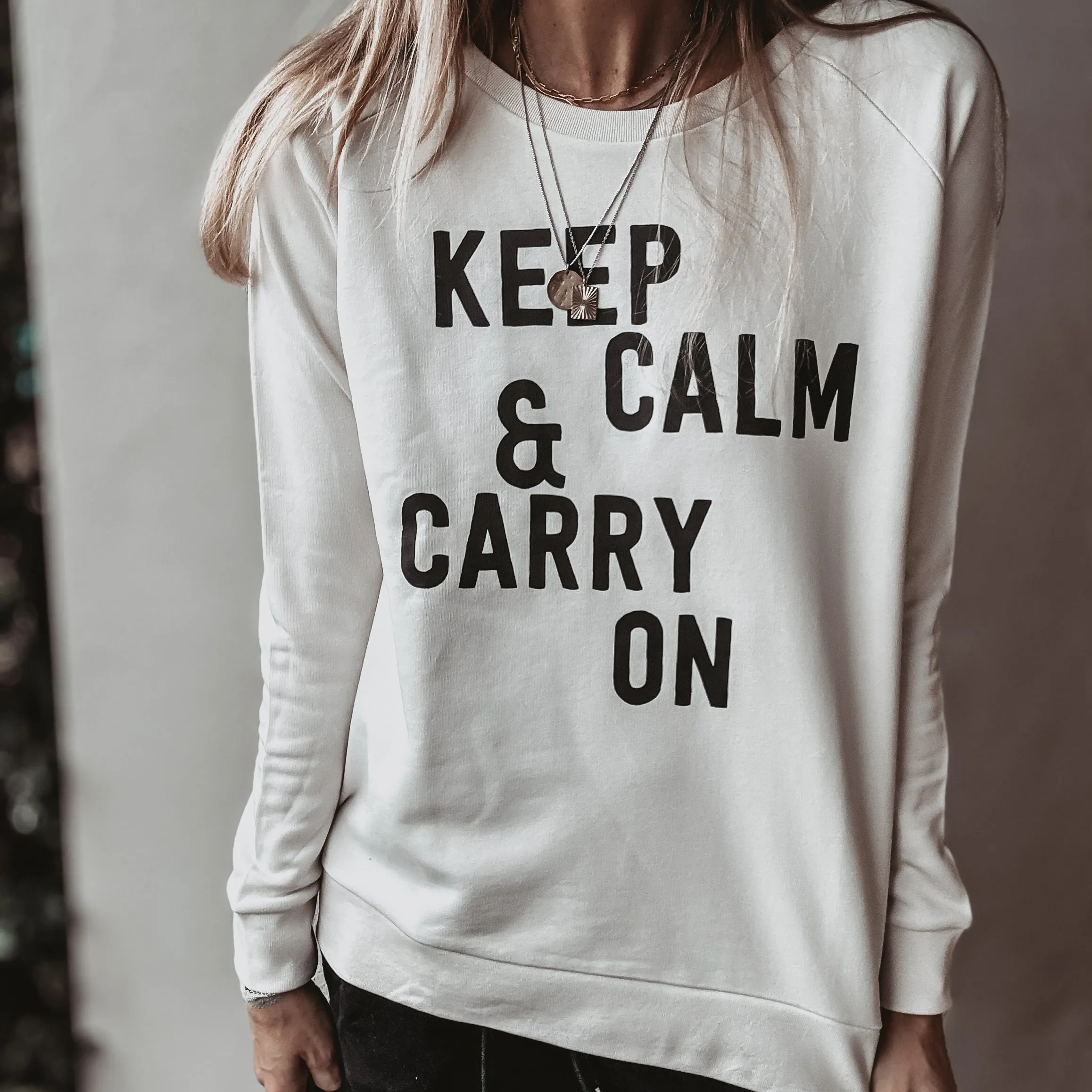 Vintage white KEEP CALM sweatshirt *relaxed style* SALE