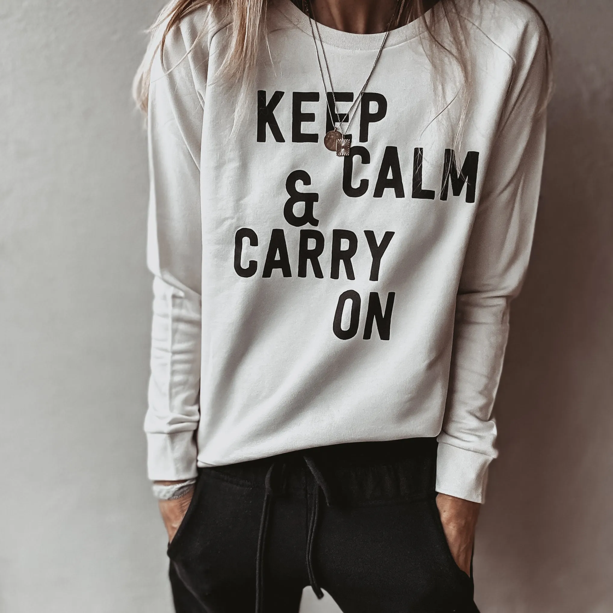 Vintage white KEEP CALM sweatshirt *relaxed style* SALE