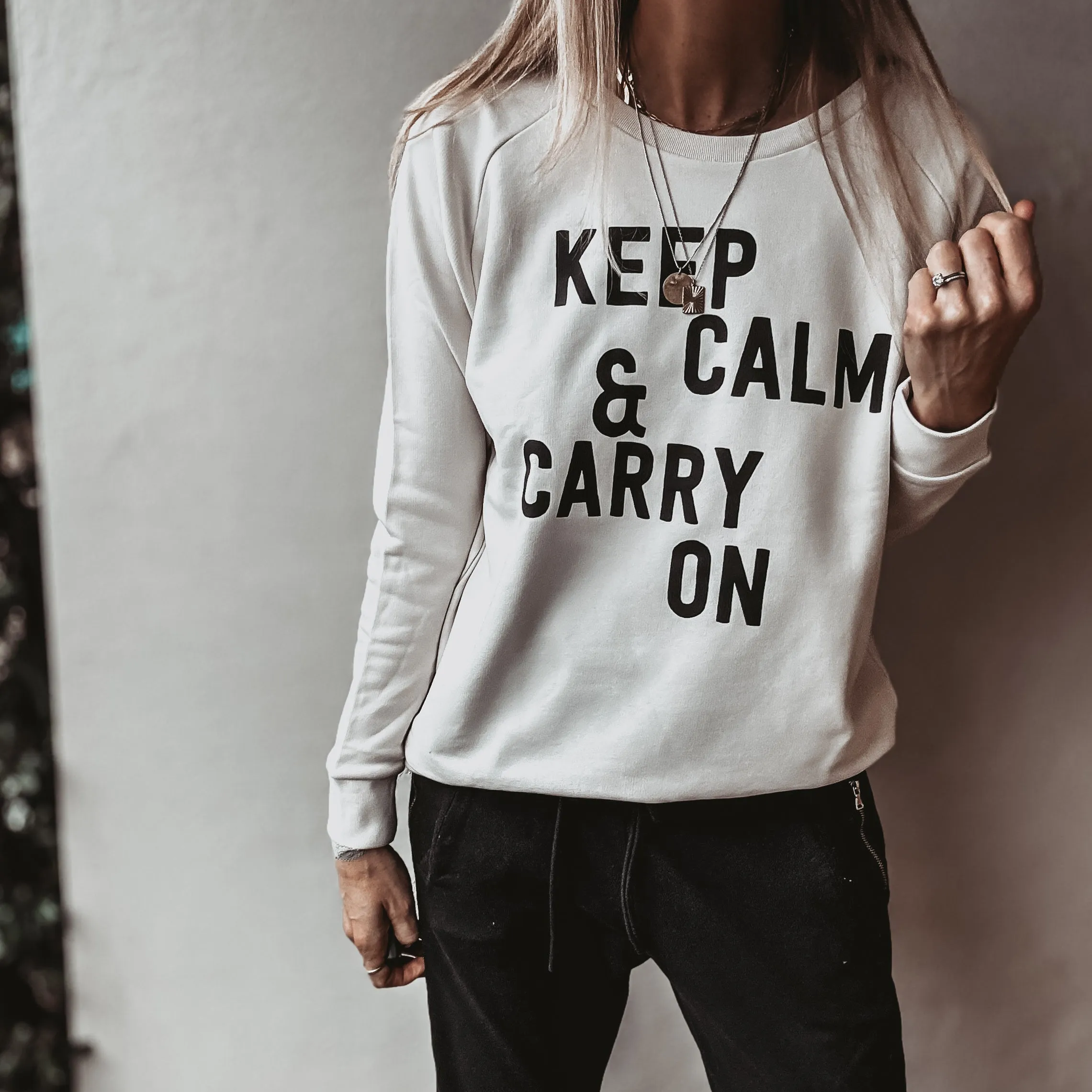 Vintage white KEEP CALM sweatshirt *relaxed style* SALE