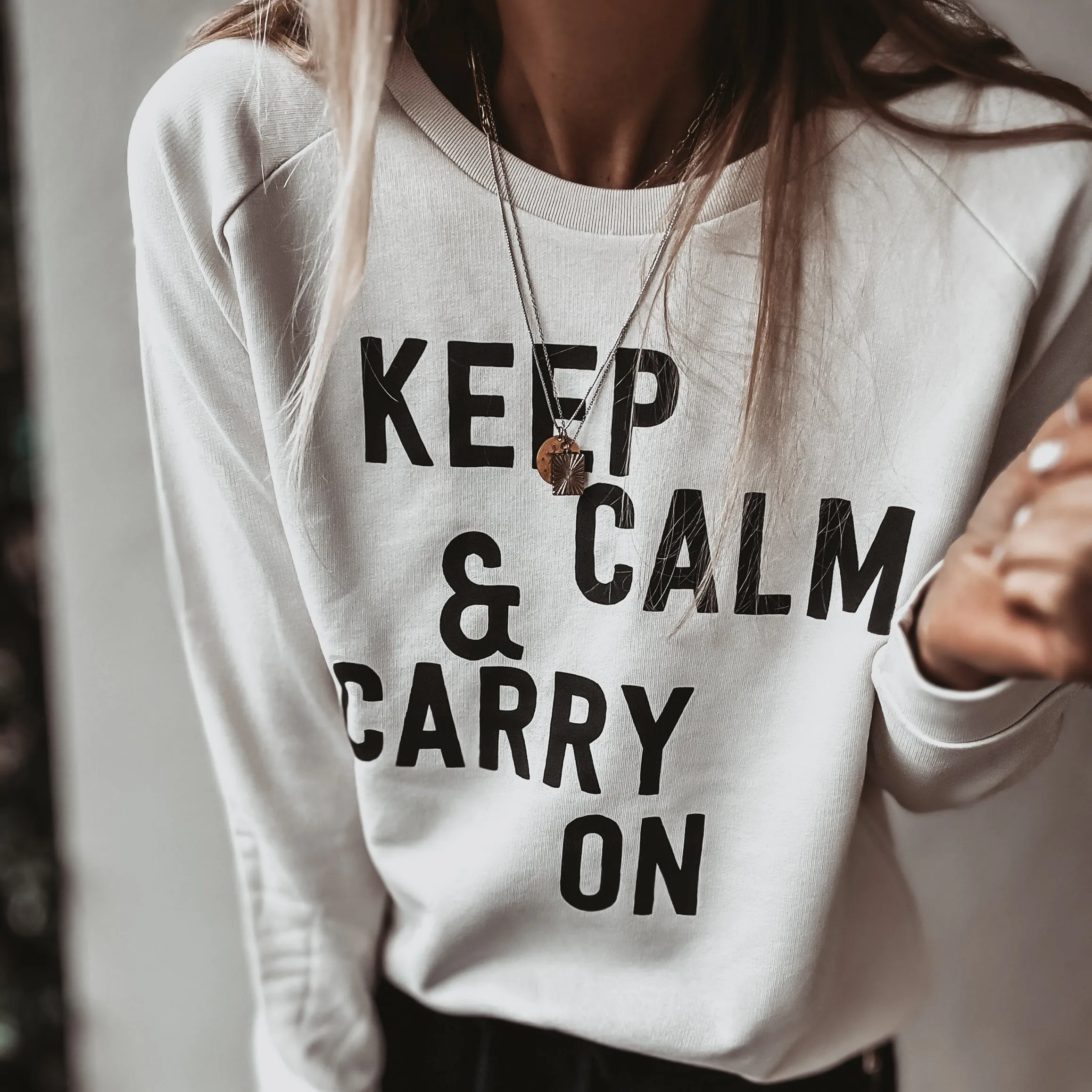 Vintage white KEEP CALM sweatshirt *relaxed style* SALE