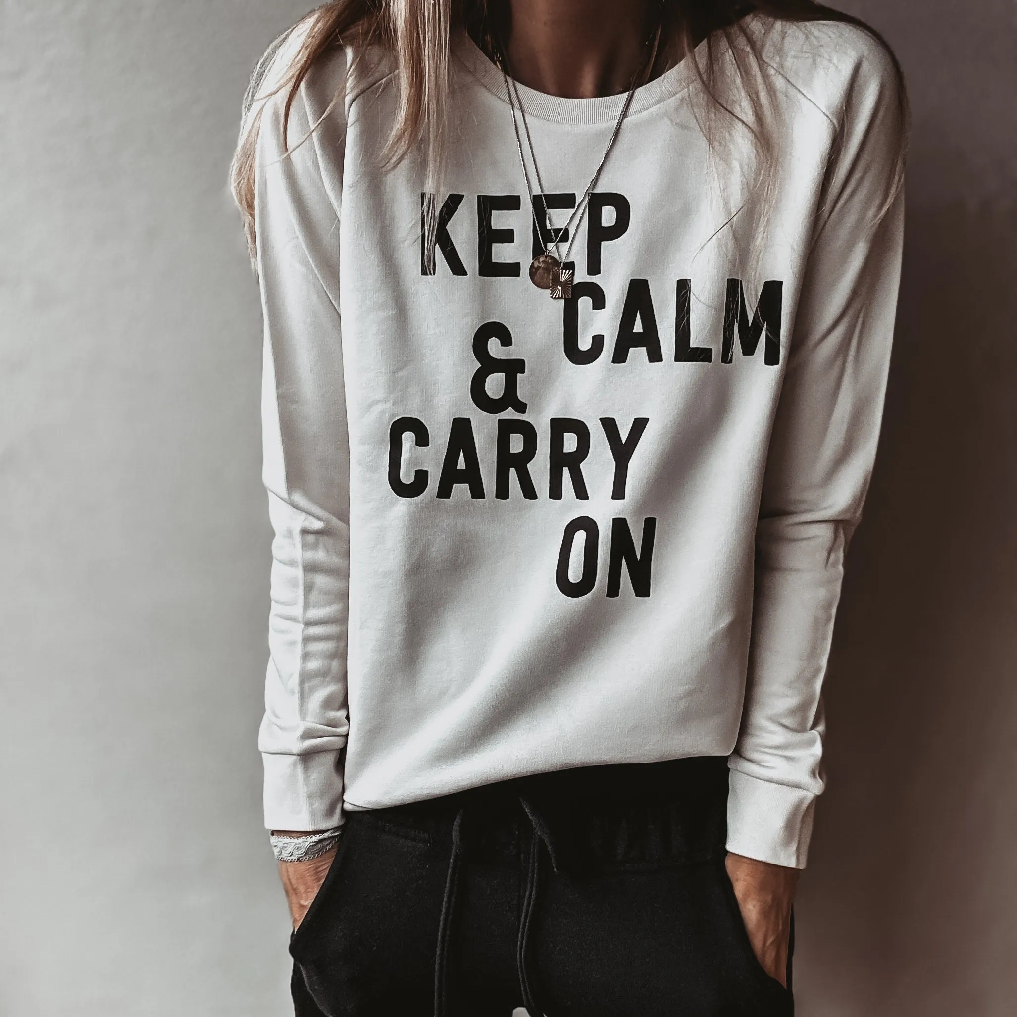 Vintage white KEEP CALM sweatshirt *relaxed style* SALE