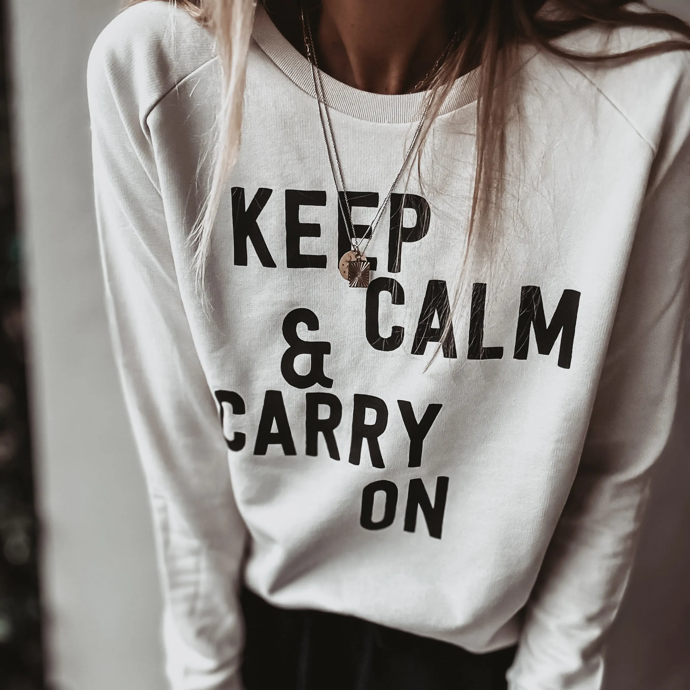 Vintage white KEEP CALM sweatshirt *relaxed style* SALE