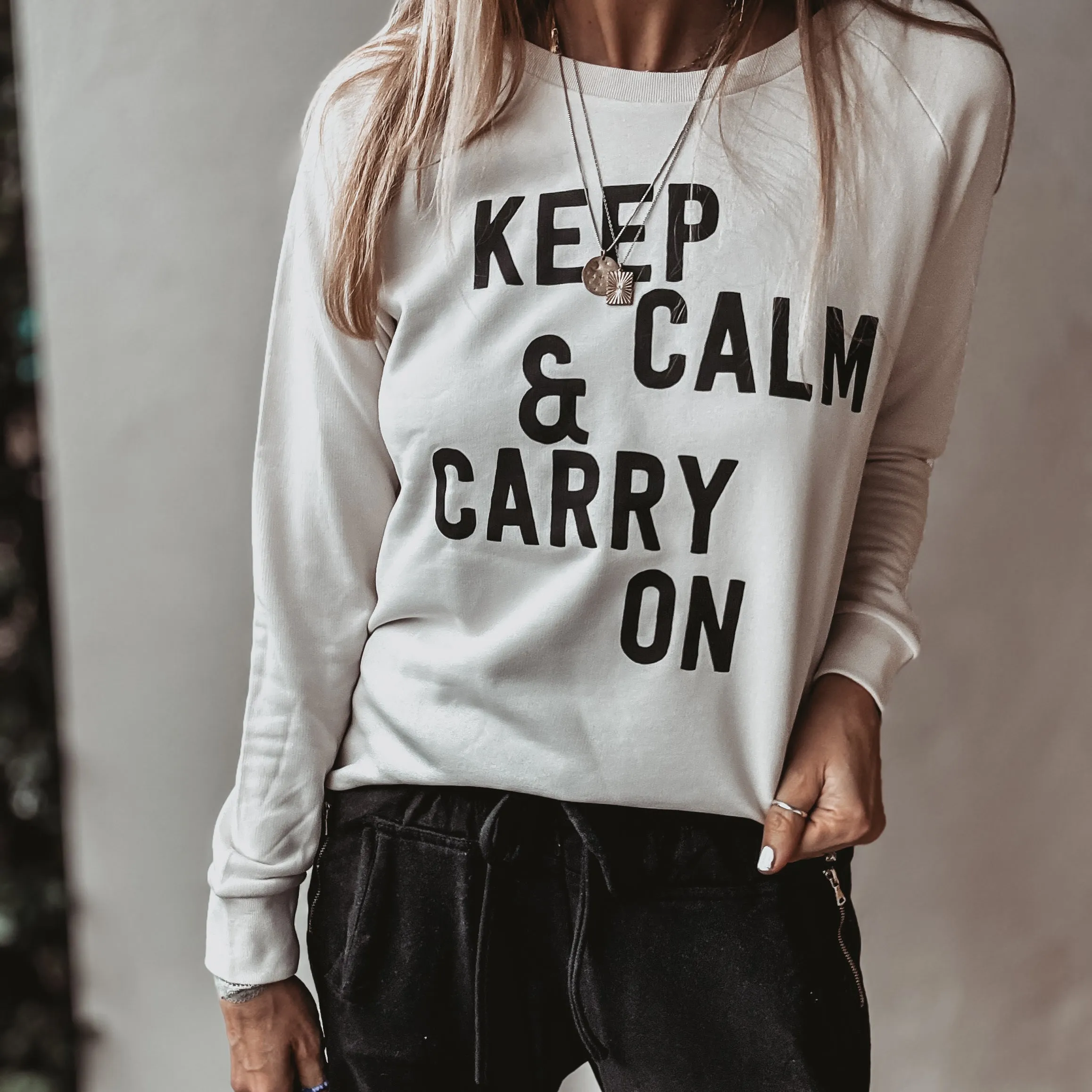 Vintage white KEEP CALM sweatshirt *relaxed style* SALE