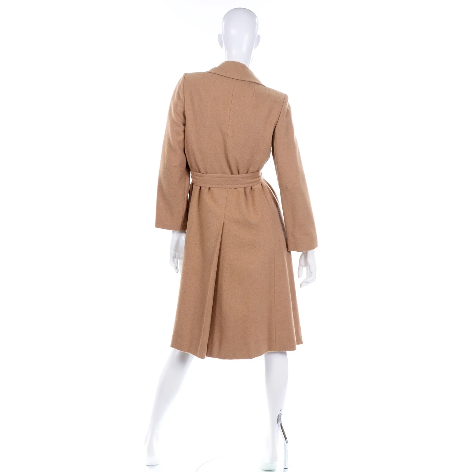 Vintage Woolf Brothers 1970s Lined Camel Hair Trench Coat W Belt