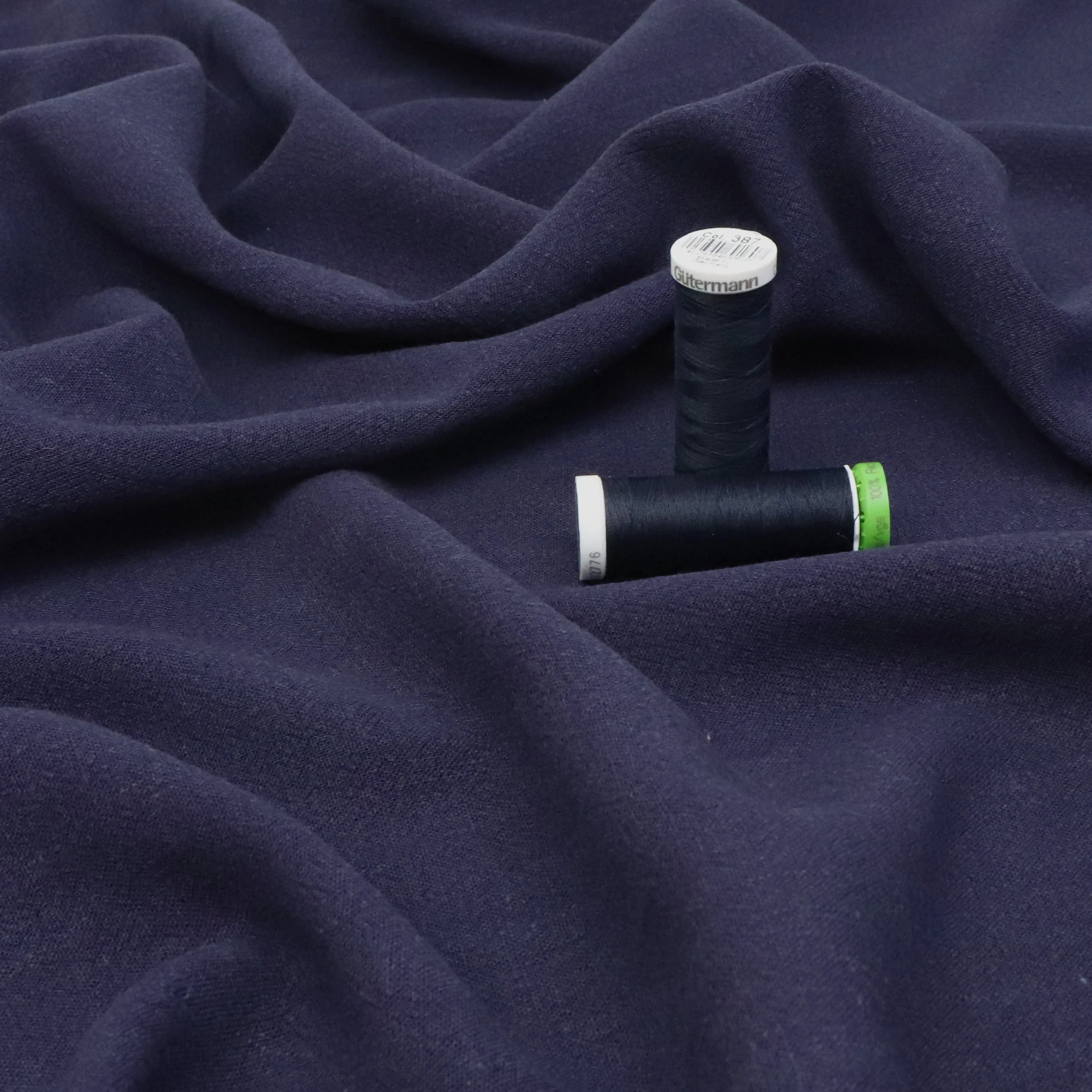 Viscose Linen Slub - Navy Blue