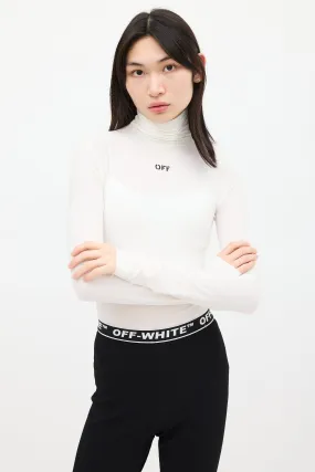 White & Black Turtleneck Top