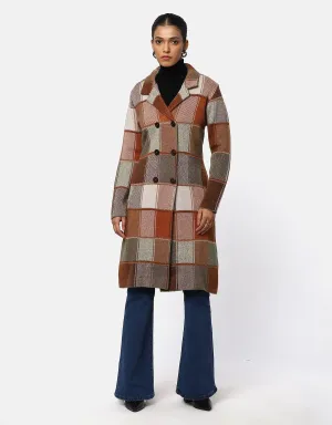 Women Woolen Double Breasted Long Coat