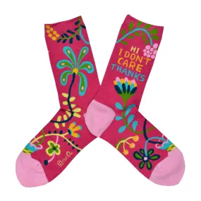 Women's Hi. I Don't Care. Socks