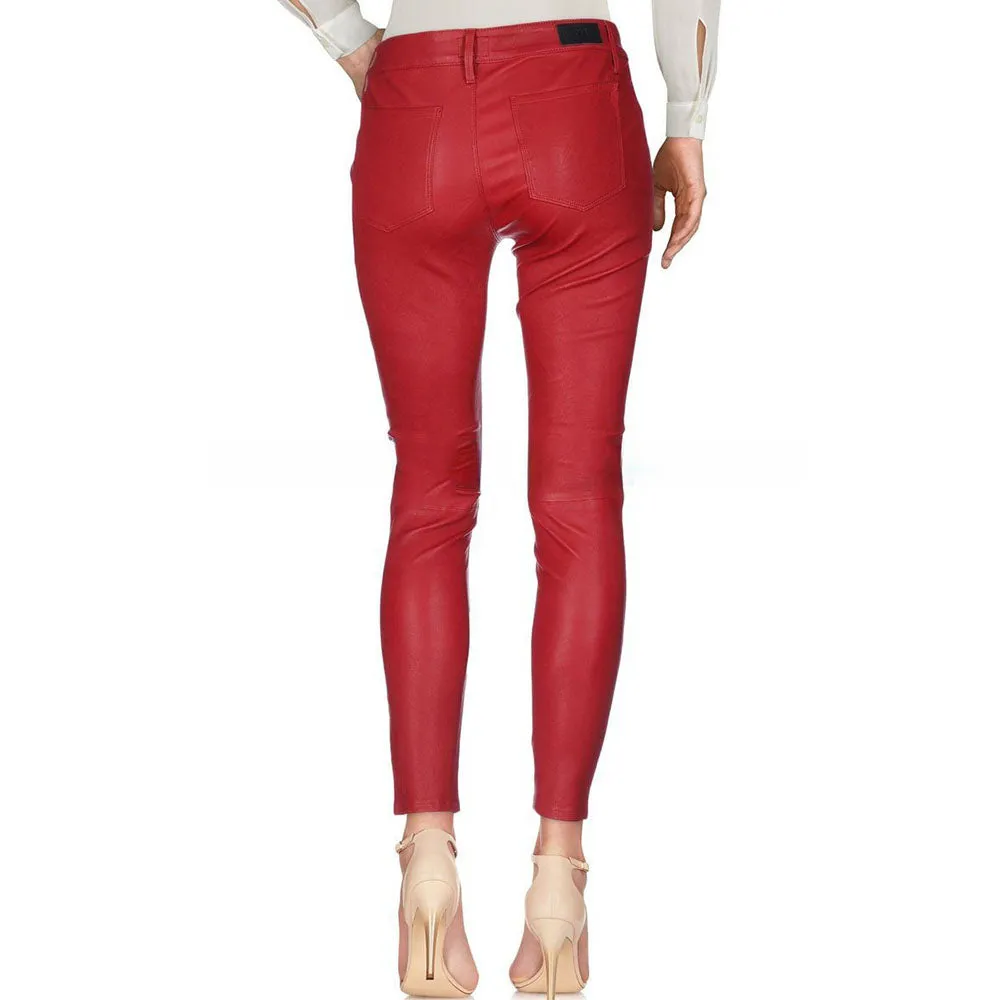 Women's Leather Jeans - Anna