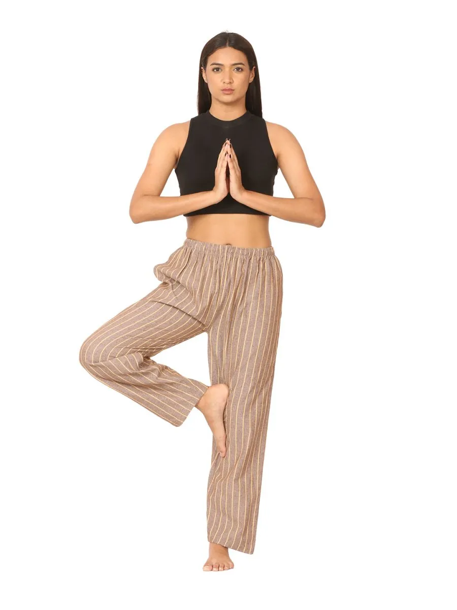 Women's Lounge Pant | Brown Stripes | Fits Waist Size 28" to 36"