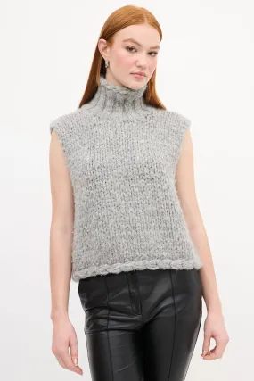 X Augden Grey Knit Sleeveless Sweater