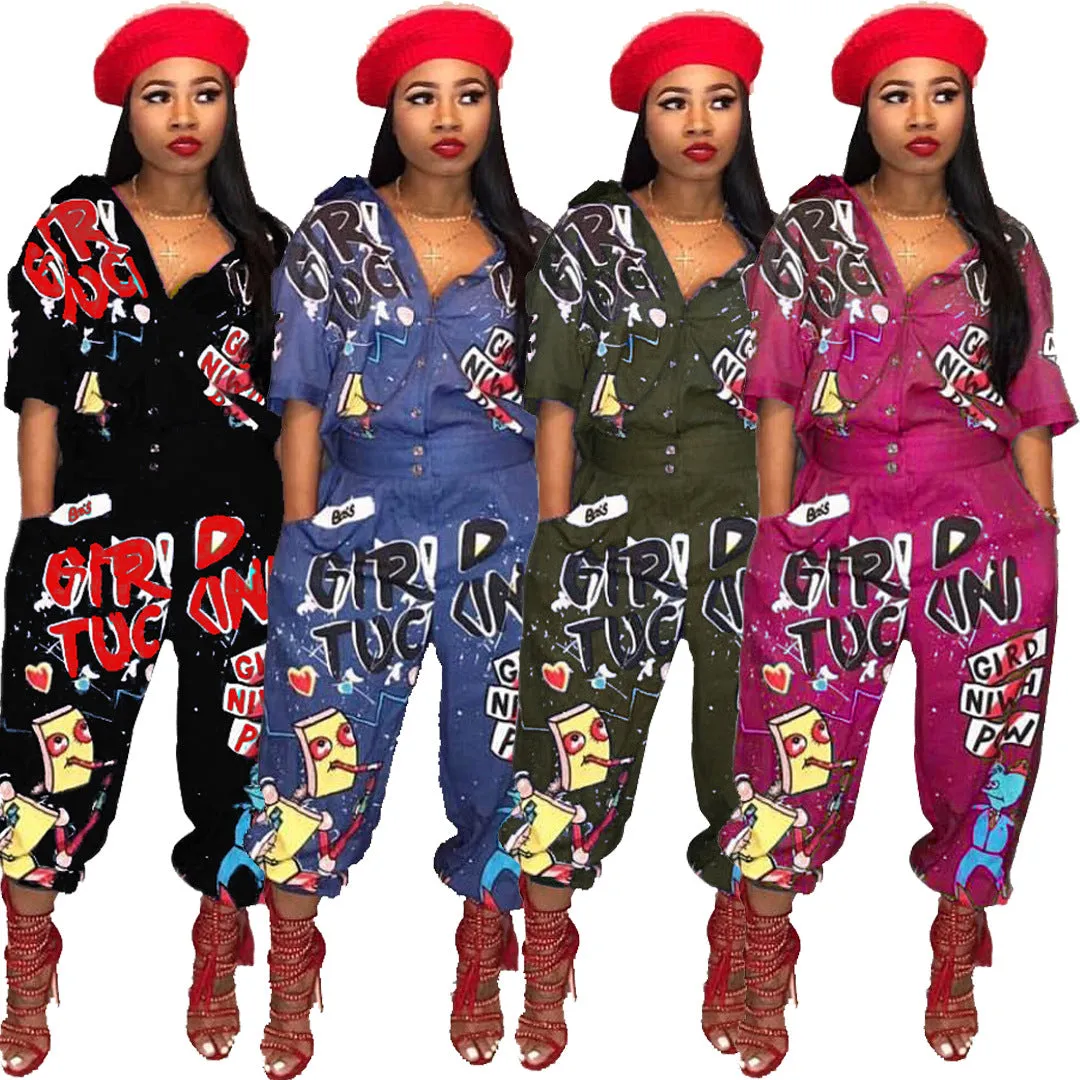 xiangtuibao Ld8103 HOTan and NEWn Women's Clothing  EBay Sexy Letters Printed Horn Cuffless Pants Jumpsuit